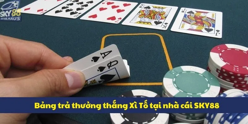 Xì Tố: Tổng hợp 3 chiến thuật đánh bài dễ áp dụng Bảng trả thưởng thắng Xì Tố tại nhà cái SKY88