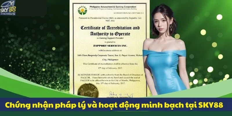 Trang chủ Chứng nhận pháp lý và hoạt động minh bạch tại SKY88