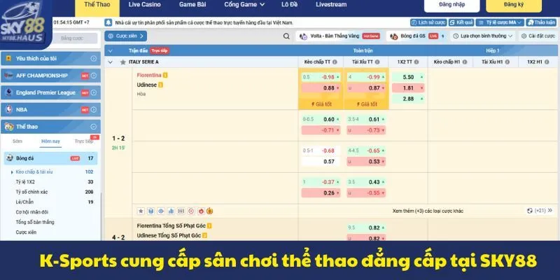Trang chủ K-Sports cung cấp sân chơi thể thao đẳng cấp tại SKY88