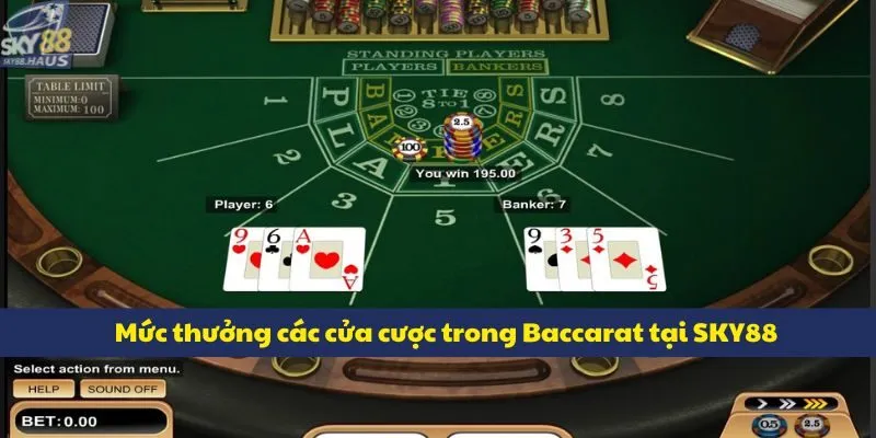 Baccarat là gì? 5 mẹo đánh bài hiệu quả dành cho newbie Mức thưởng các cửa cược trong Baccarat tại SKY88