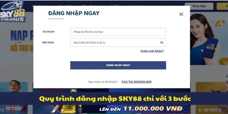Quy trình đăng nhập SKY88 chỉ với 3 bước
